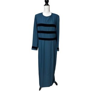 80’s eighties long professional teal gown